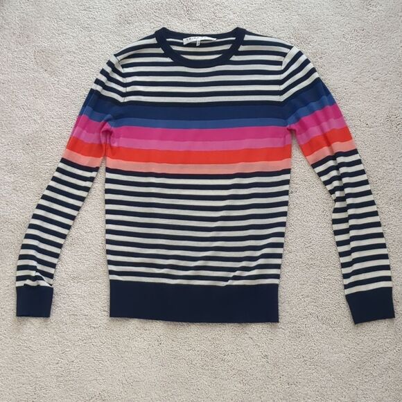 Trina Turk Jet Set Jungle Colette Stripe Wool Sweater Size S - Picture 1 of 6